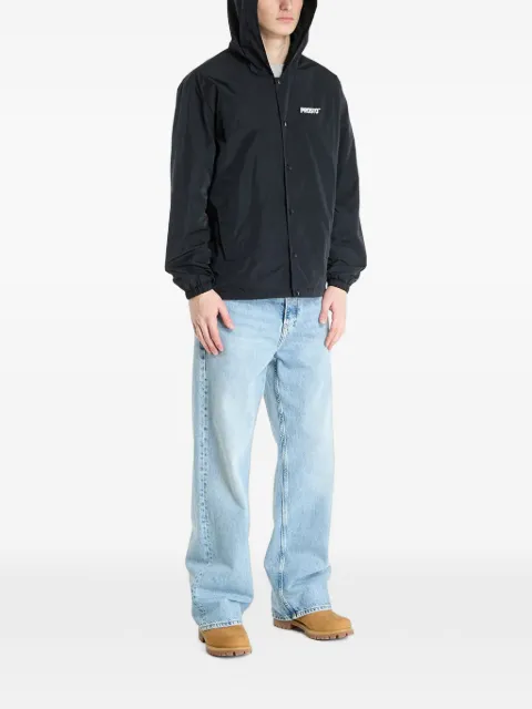 PROSTO Rains logo-print hooded jacket