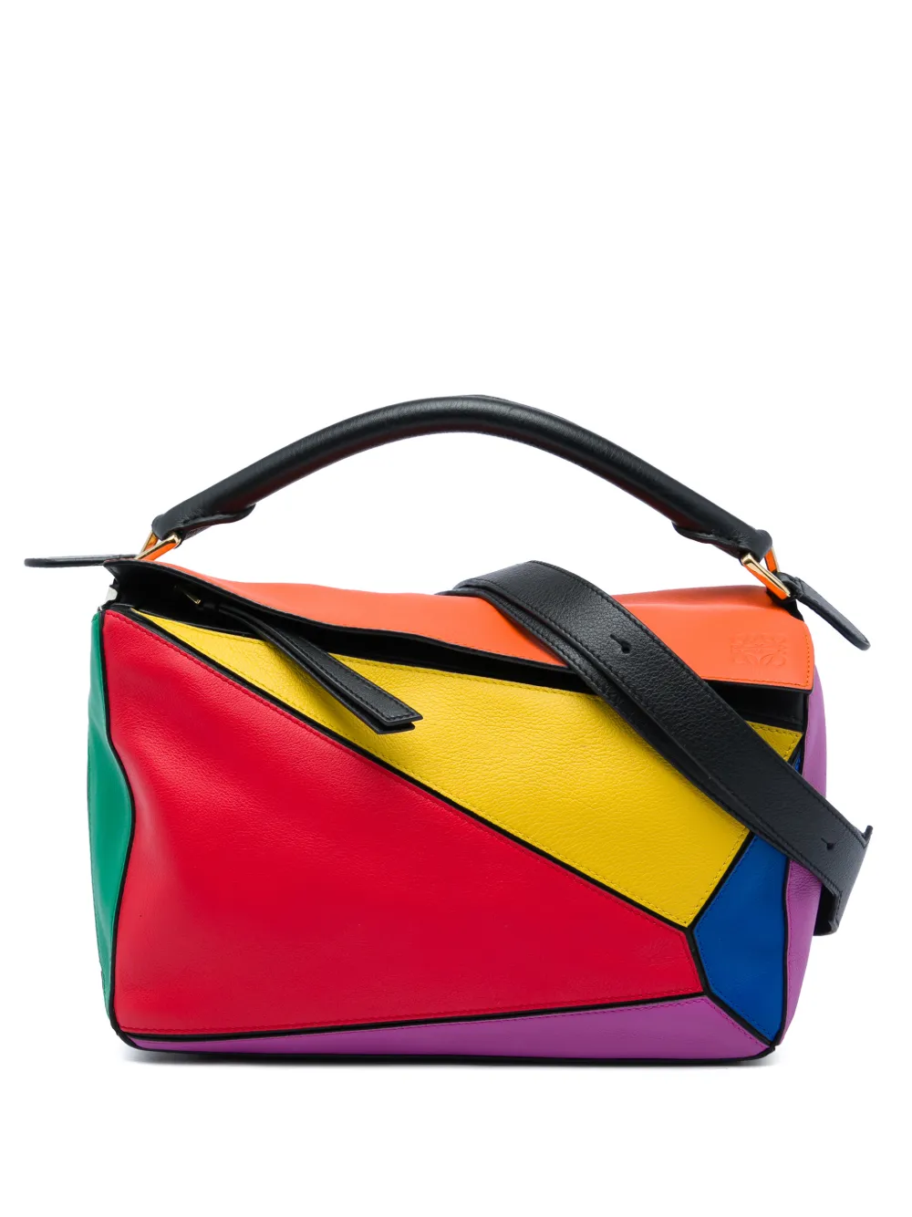 Loewe Pre-Owned 2016 Small Calfskin Rainbow Puzzle satchel - Multicolour