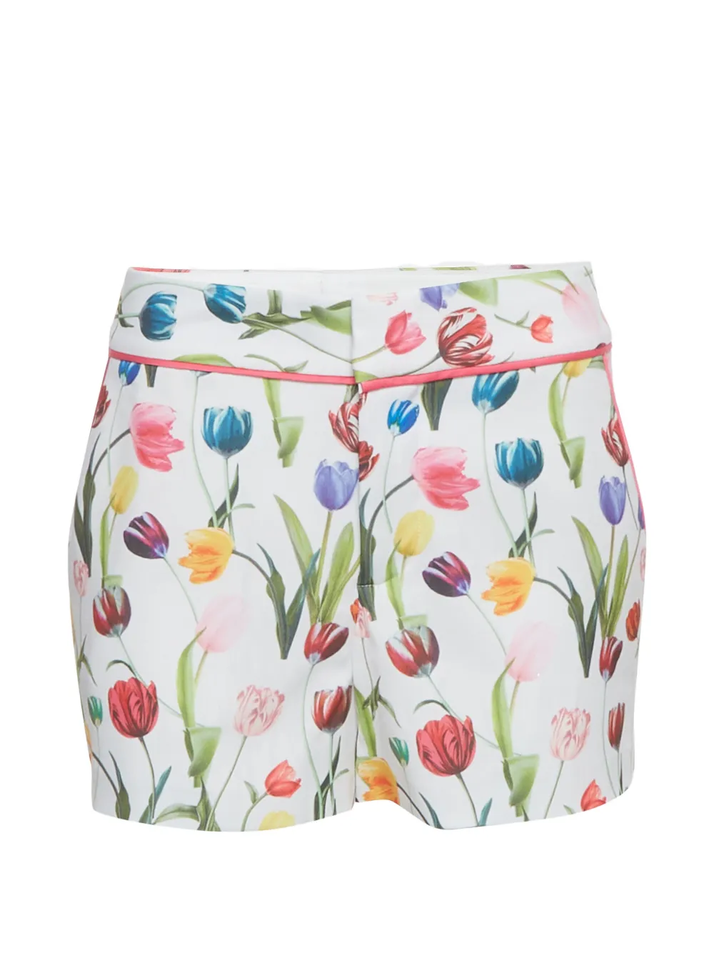 alice + olivia Dylan tulip-print shorts - Blanc alice + olivia Dylan tulip-print shorts - Blanc