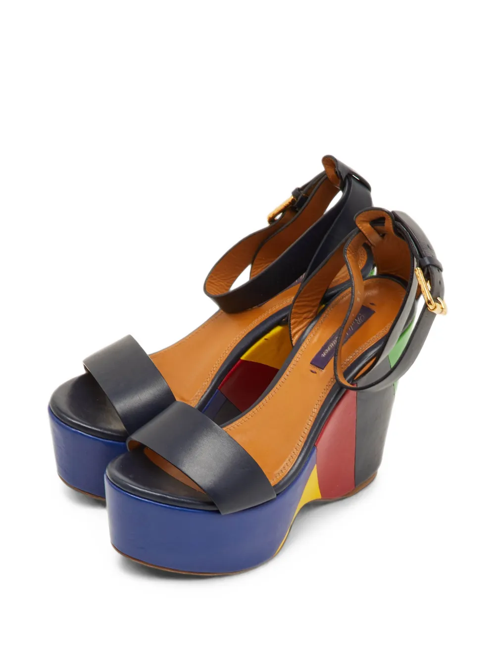 Ralph Lauren Vintage Arianna colorblock wedge sandals - Bleu Ralph Lauren Vintage Arianna colorblock wedge sandals - Bleu