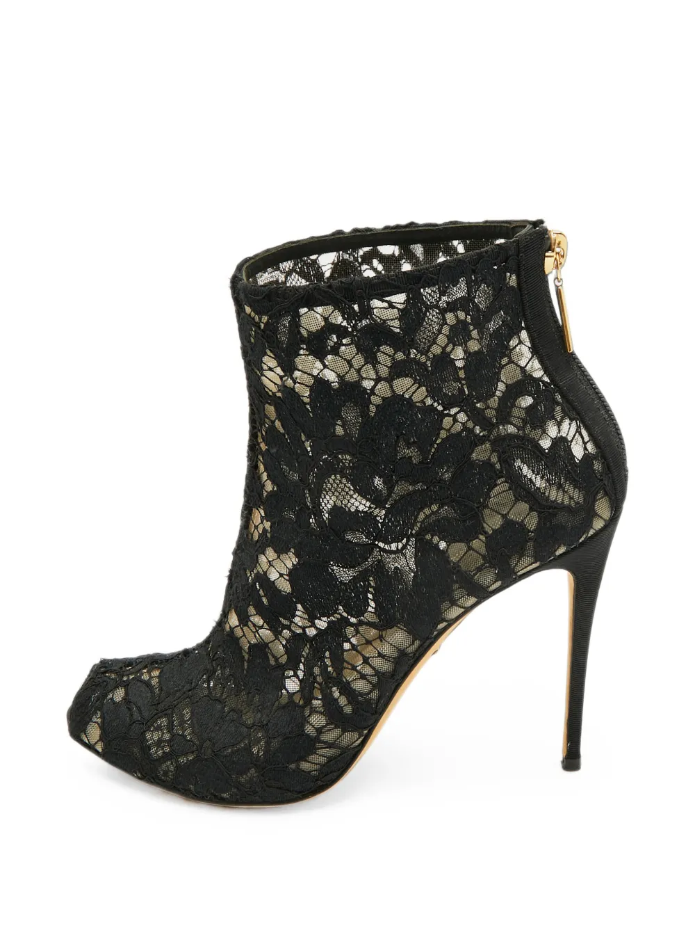 Dolce & Gabbana Pre-Owned lace peep-toe ankle boots - Schwarz