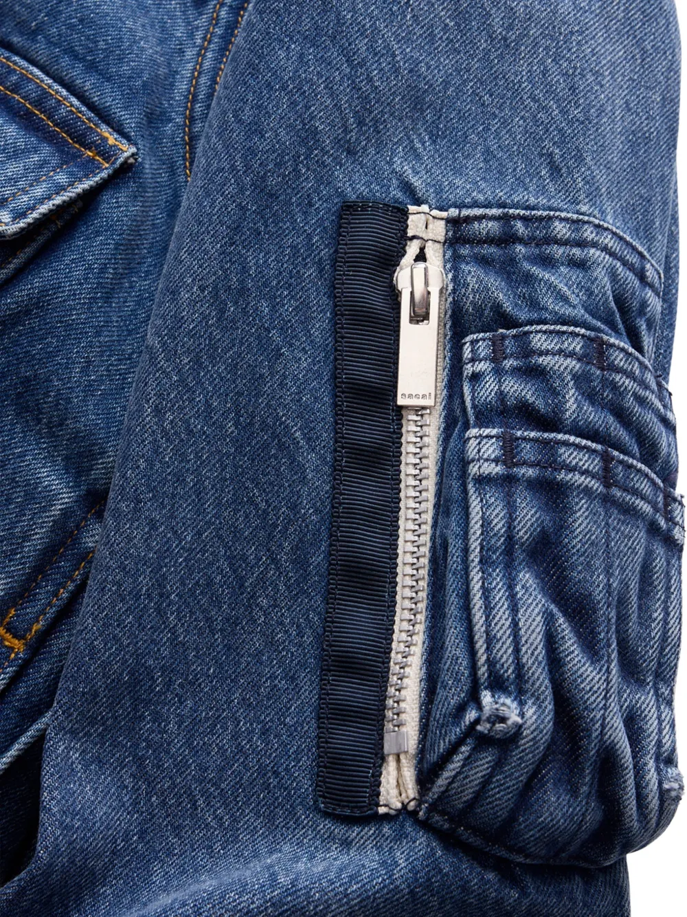 sacai x Levi's panelled denim jacket Blauw