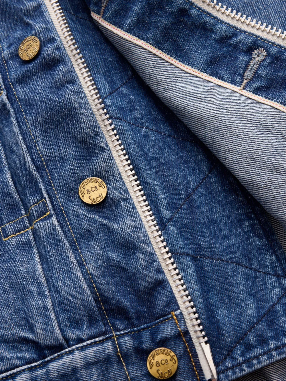 sacai x Levi's panelled denim jacket Blauw