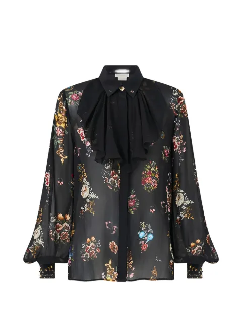 Camilla floral-print ruffled blouse