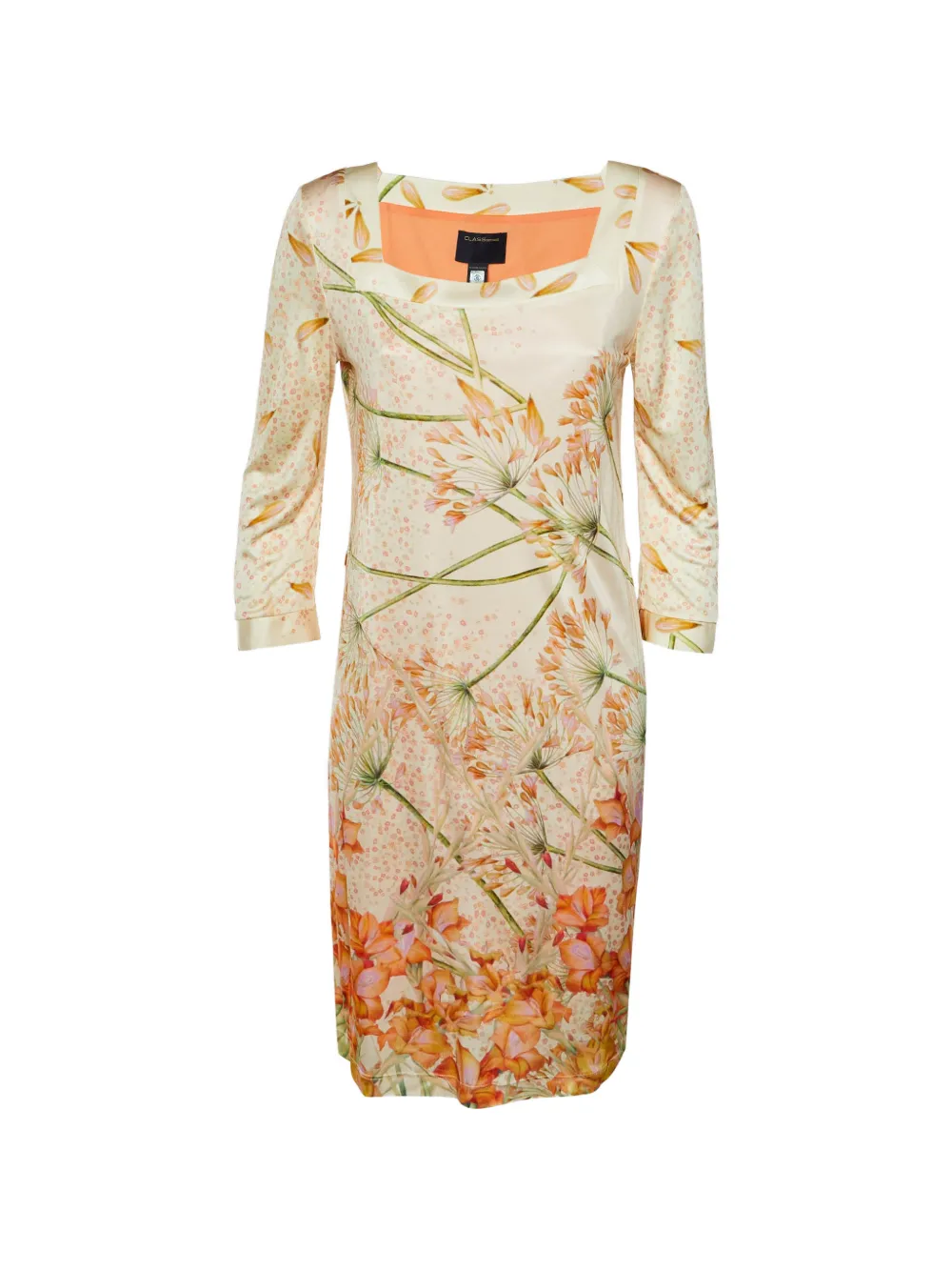 Roberto Cavalli floral-print sheath dress - Orange
