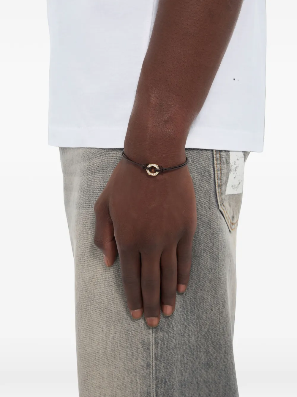 Off-White bracelet serti de cristaux - Or