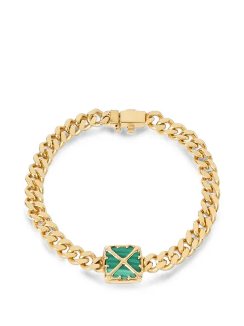 Off-White Arrow malachite curb-chain bracelet