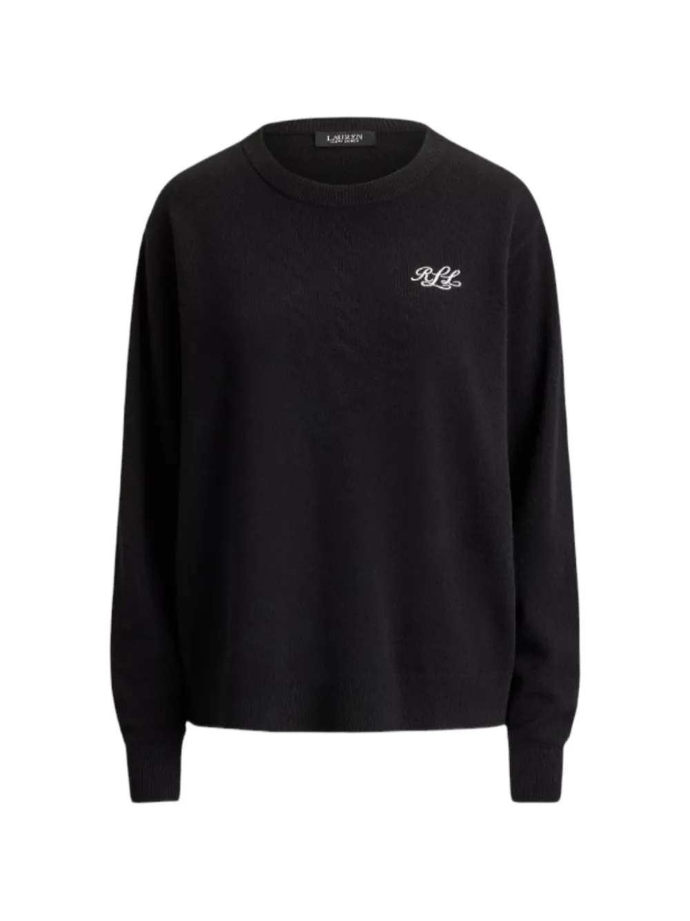 Lauren Ralph Lauren embroidered-logo cashmere sweater - Schwarz