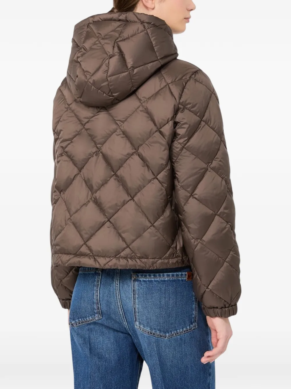 Weekend Max Mara Gewatteerd jack van waterafstotende geweven stof Bruin