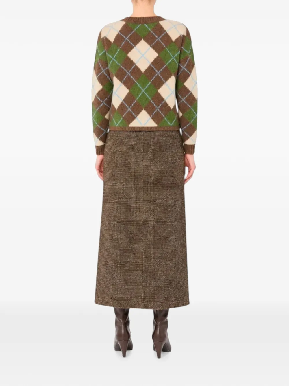 Weekend Max Mara Gebreide trui met argyle-jacquard Bruin