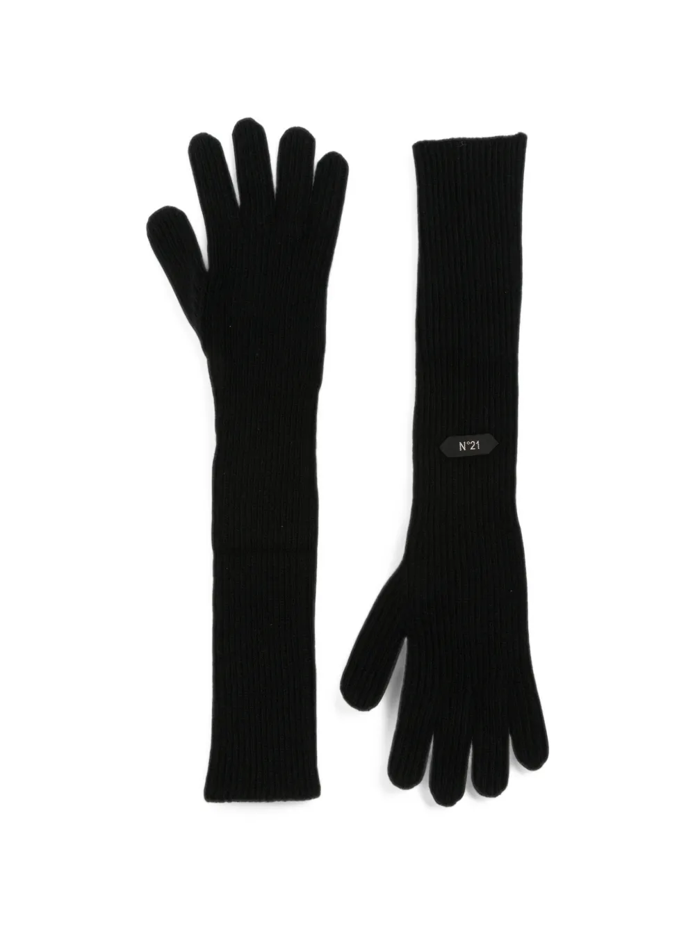 Nº21 ribbed-knit gloves - Schwarz