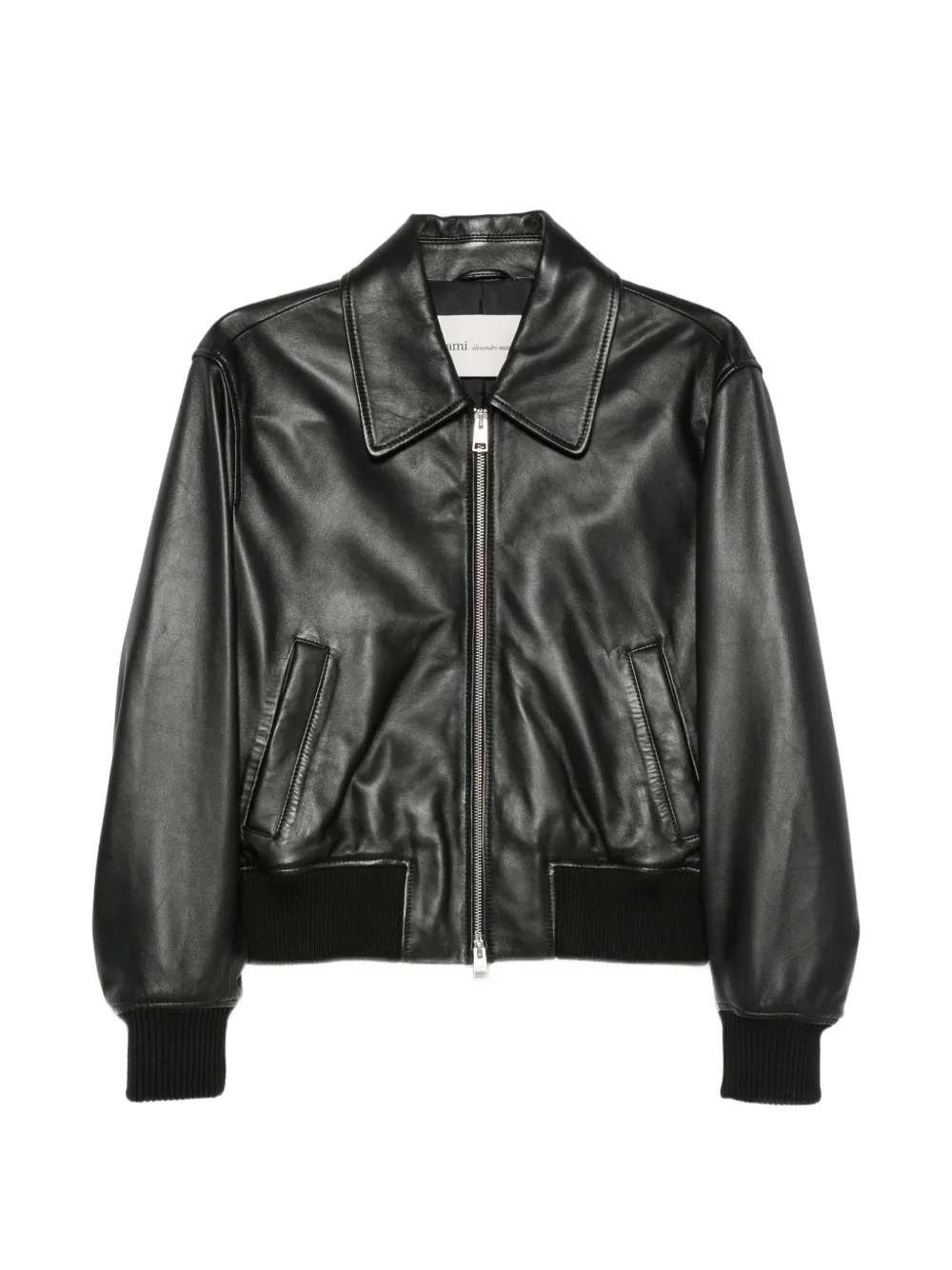 AMI Paris Ami de Coeur leather jacket - Schwarz