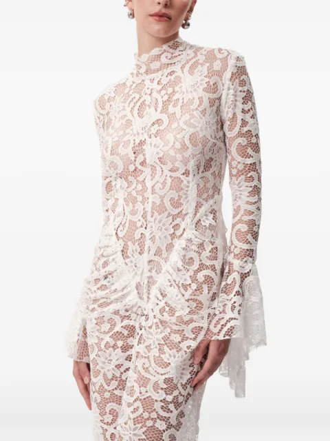 CONCEPTO Veil lace long-sleeved fitted maxi dress