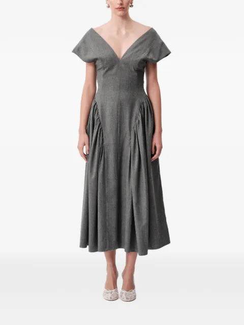 CONCEPTO Nova V-neck flared midi dress
