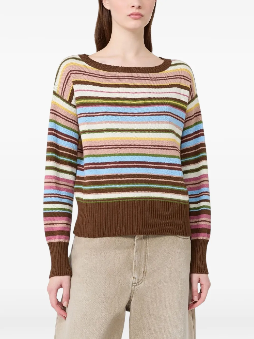 Weekend Max Mara Sweater met boothals Bruin