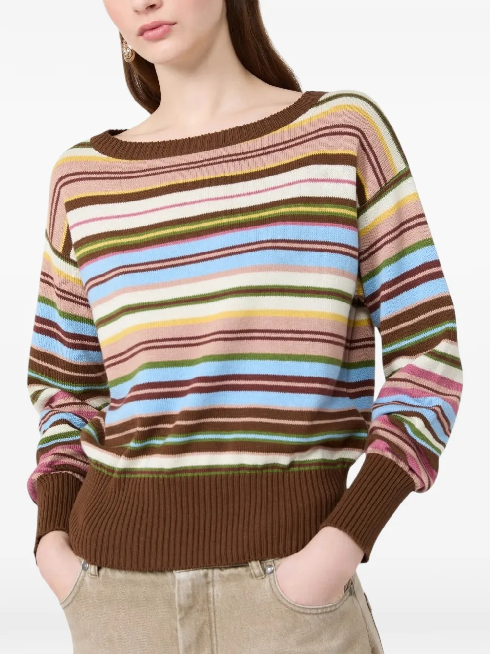 Weekend Max Mara Sweater met boothals Bruin
