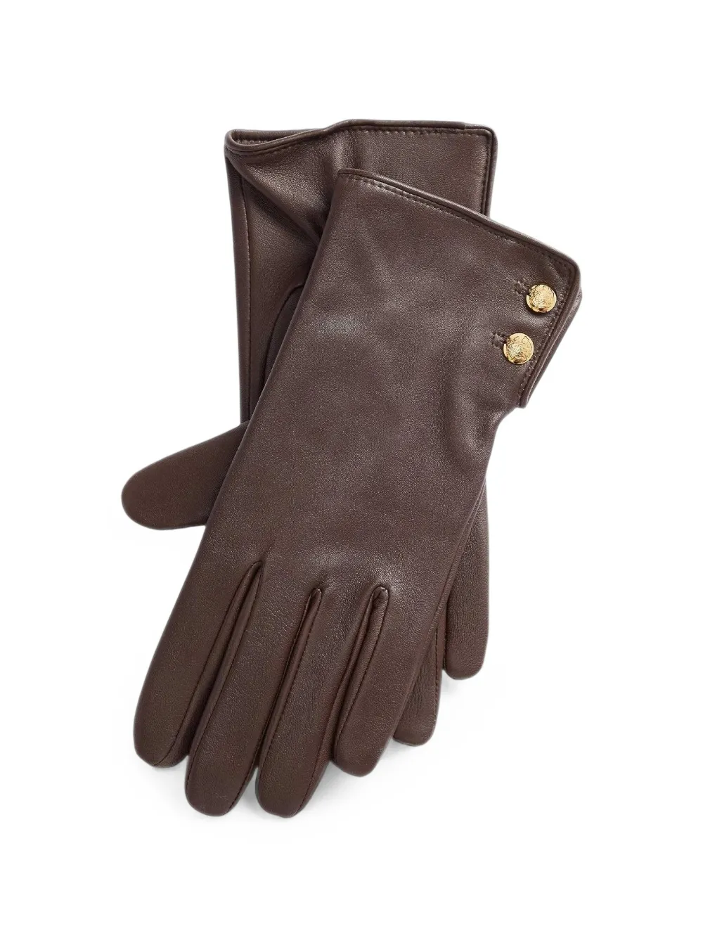 Lauren Ralph Lauren button-detail leather gloves Bruin