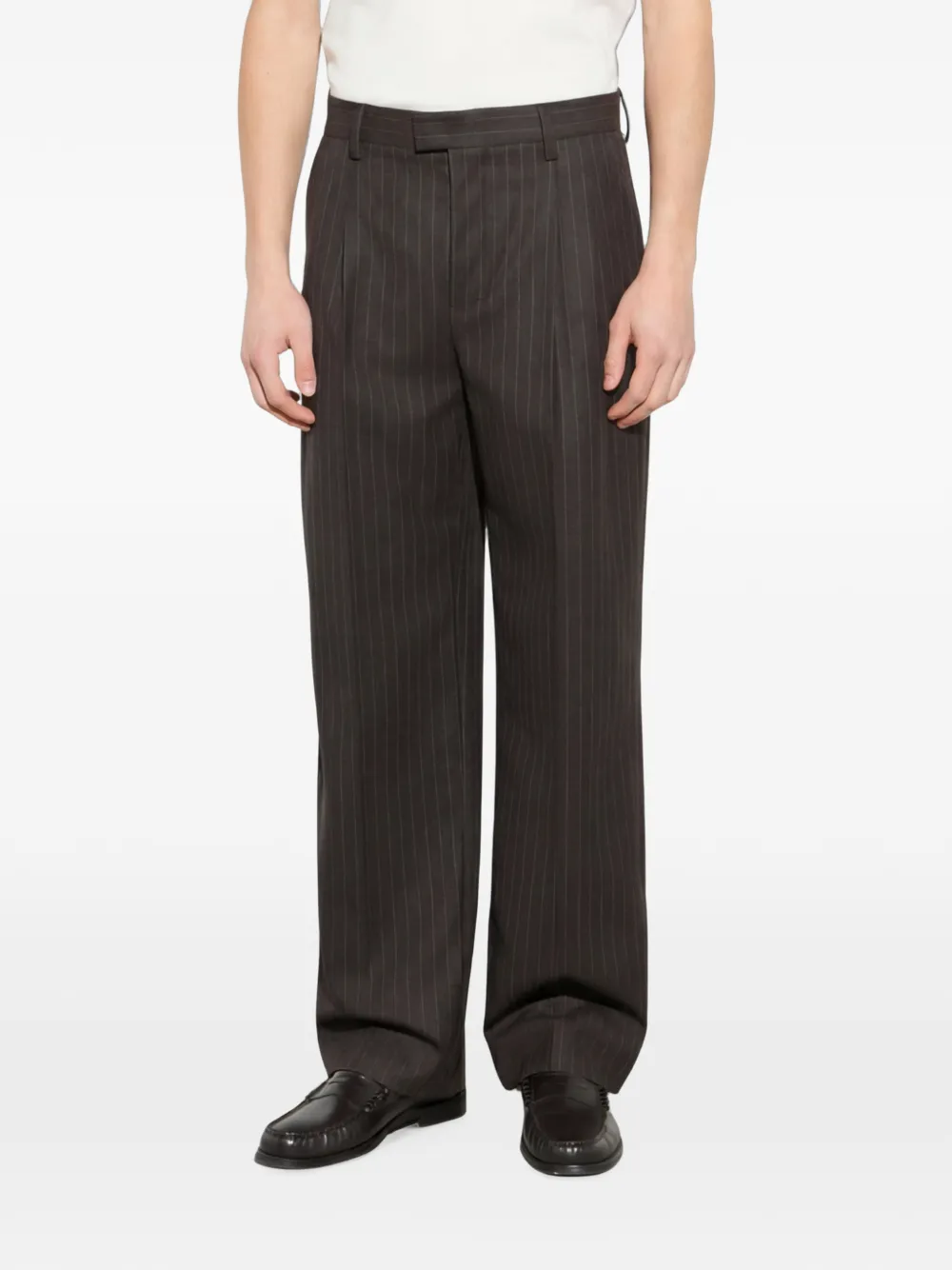 Paolo Pecora pinstripe-pattern pleated tailored trousers - Marron Paolo Pecora pinstripe-pattern pleated tailored trousers - Marron
