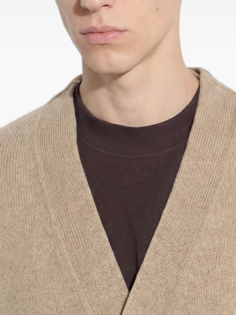Paolo Pecora Button-up vest met V-hals Beige
