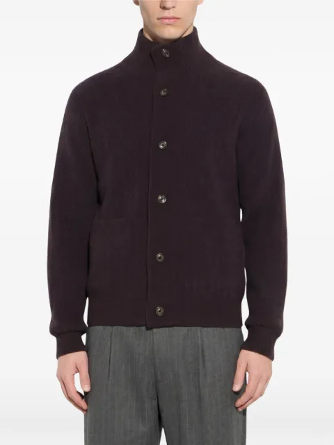 Paolo Pecora chevron-knit high-neck cardigan