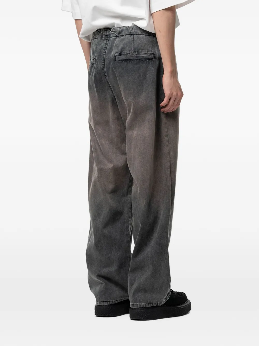 Maison MIHARA YASUHIRO Sun broek met wijde pijpen en visgraatpatroon Grijs