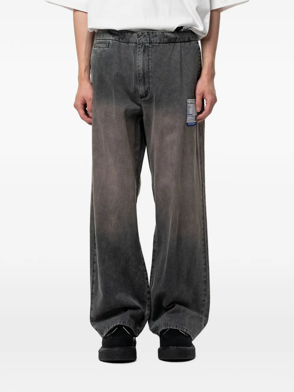 Maison MIHARA YASUHIRO Sun faded like herringbone wide pants - Gris