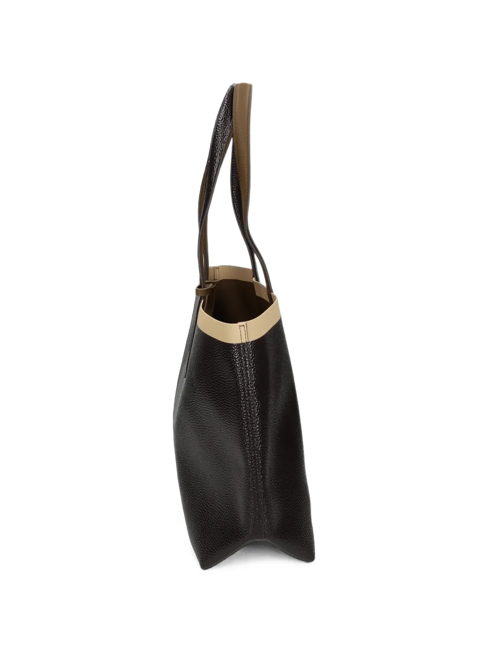 Lacoste grainy-effect contrast-trim tote bag Bruin