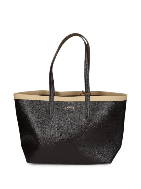 Lacoste grainy-effect contrast-trim tote bag