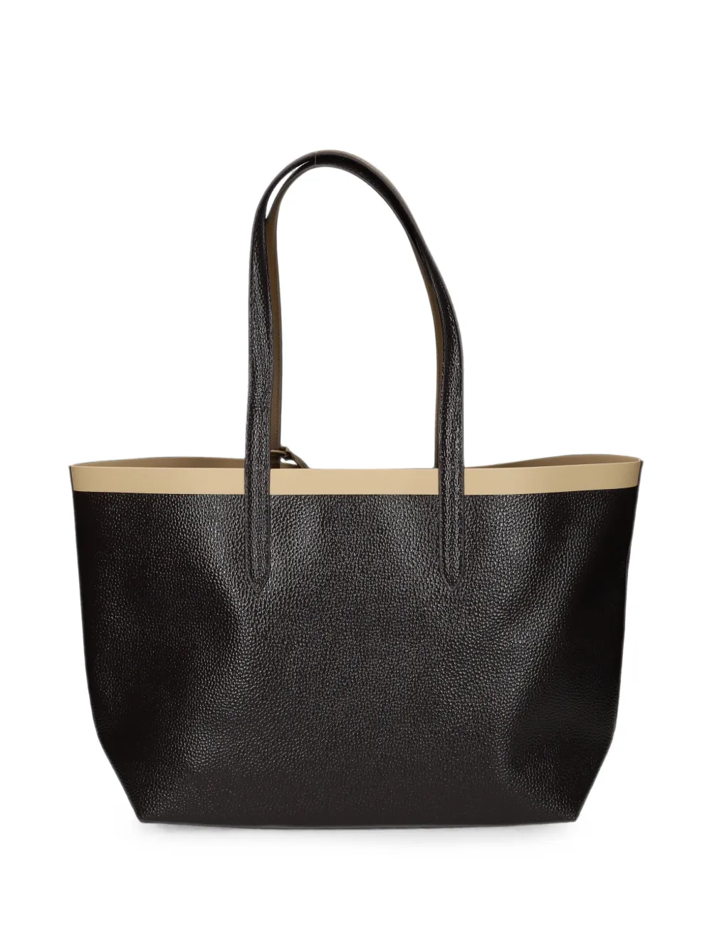 Lacoste grainy-effect contrast-trim tote bag Bruin