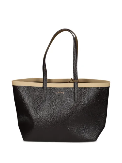 Lacoste grainy-effect contrast-trim tote bag