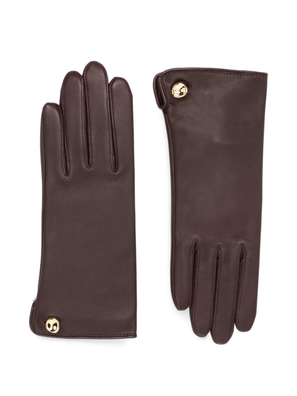 JOSEPH Florie leather gloves Bruin