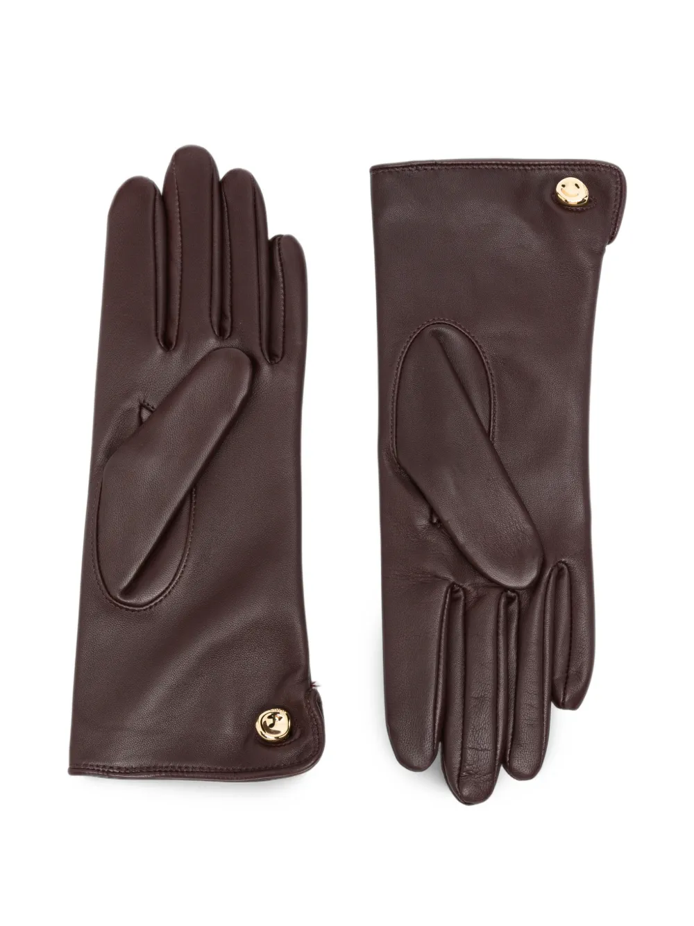 JOSEPH Florie leather gloves Bruin