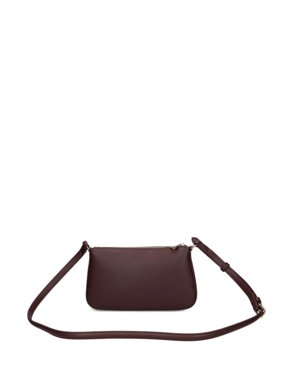 Lacoste Kleine Champs-Élysées leren crossbodytas met logo-print Rood