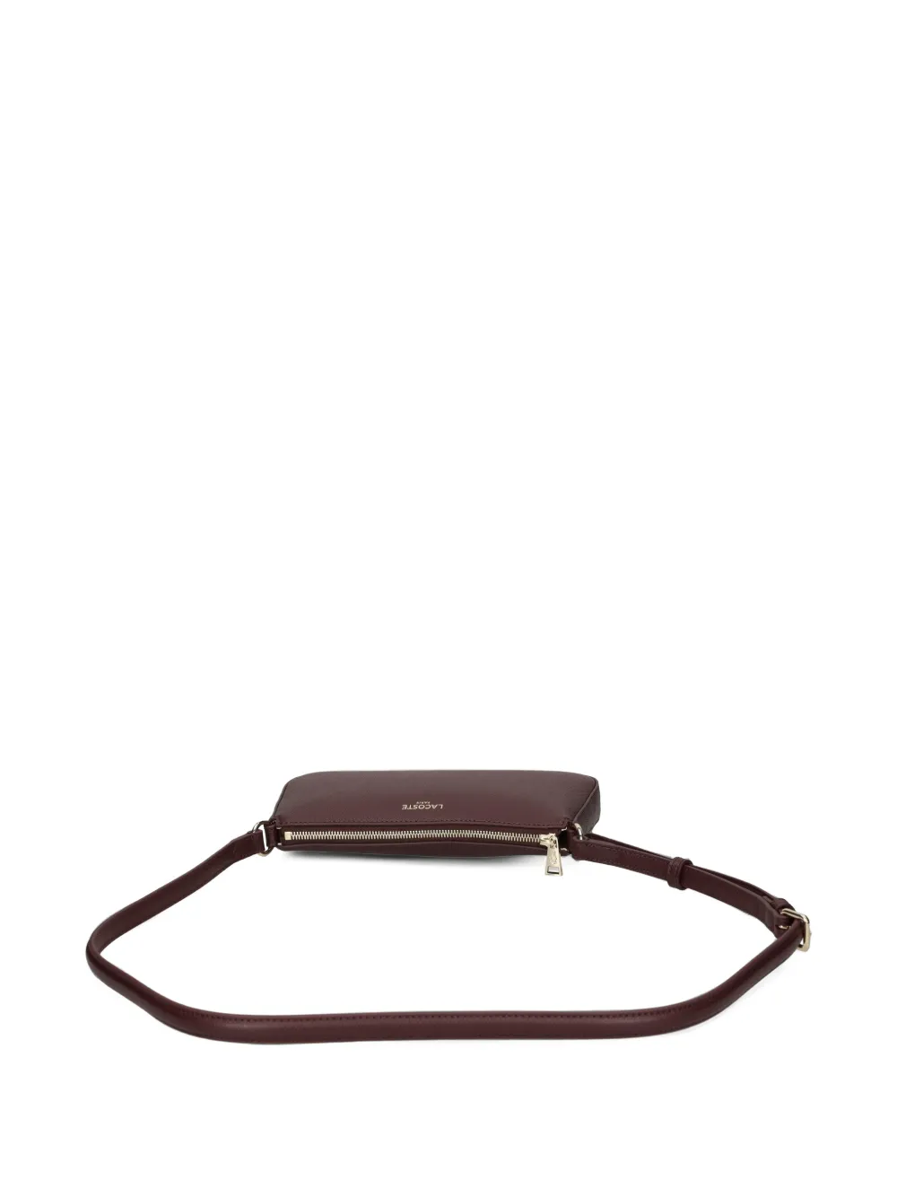 Lacoste Kleine Champs-Élysées leren crossbodytas met logo-print Rood