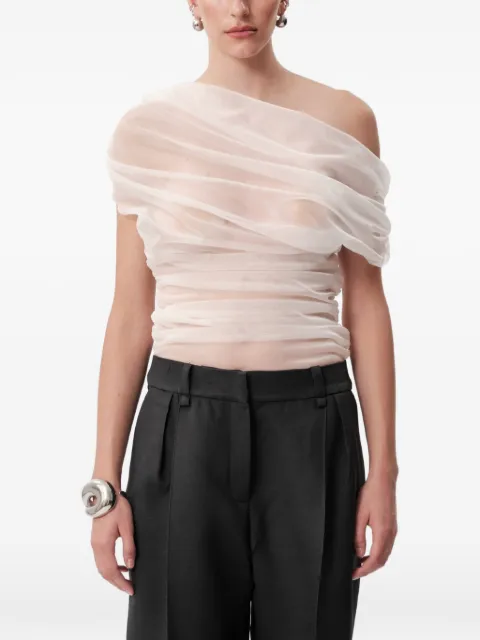 CONCEPTO Blur off-shoulder sheer blouse
