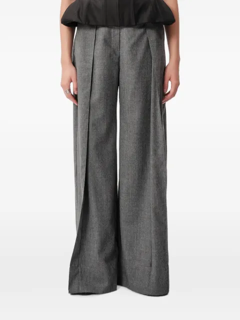 CONCEPTO Steel pleated wide-leg tailored trousers