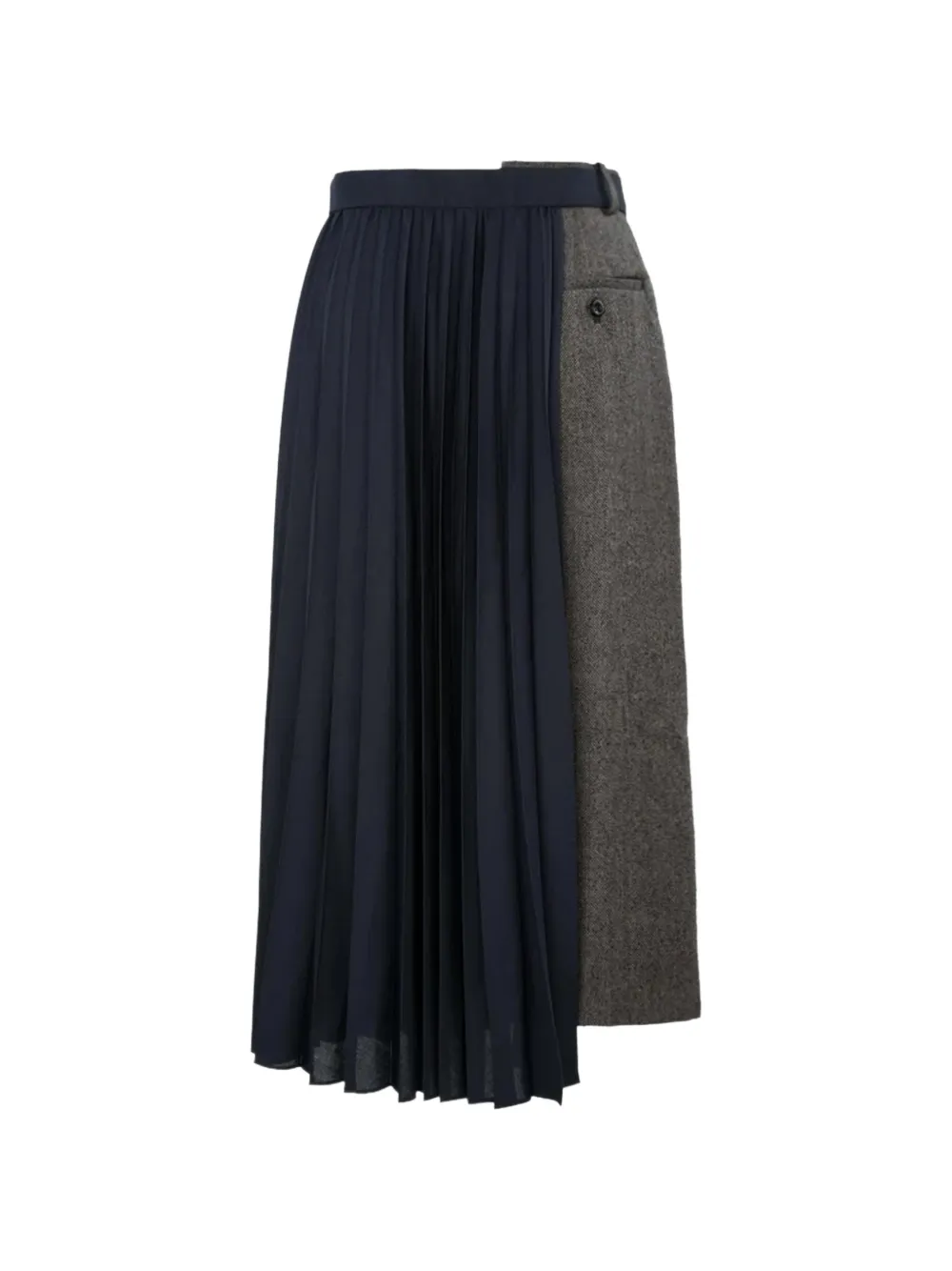 sacai pleated wool maxi skirt Blauw