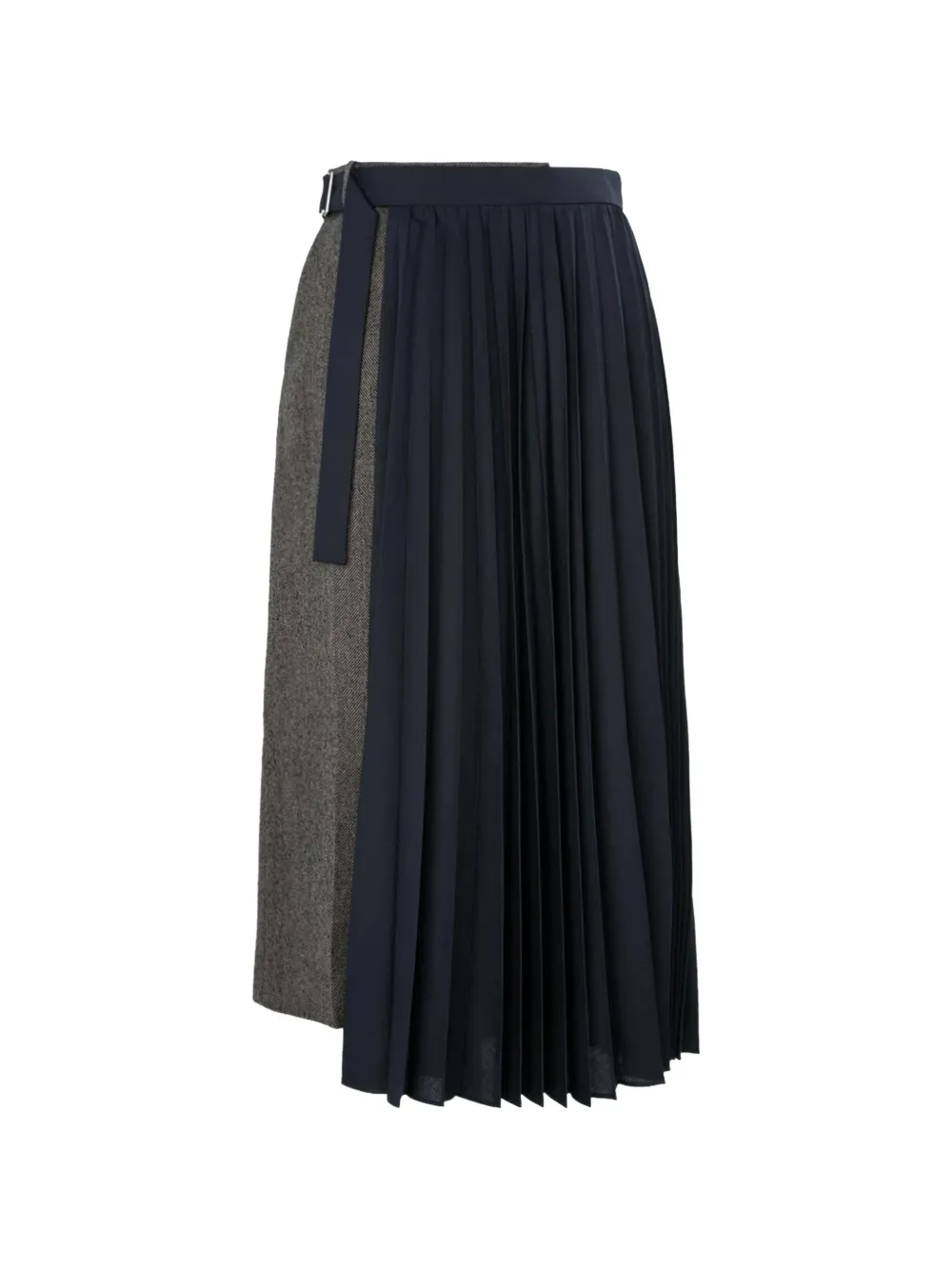 Sacai pleated wool maxi skirt Blauw