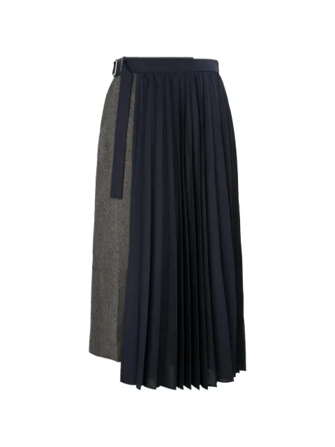 sacai falda larga plisada