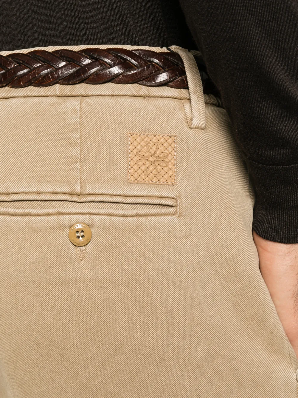 Jacob Cohën logo-patch straight-leg trousers Beige