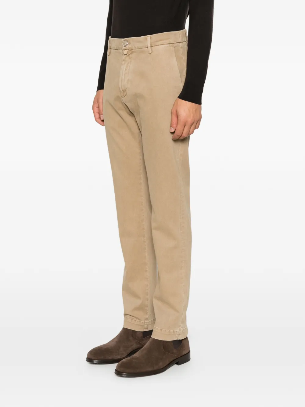 Jacob Cohën logo-patch straight-leg trousers Beige
