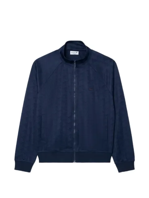 Lacoste monogram-print zip-up sweater