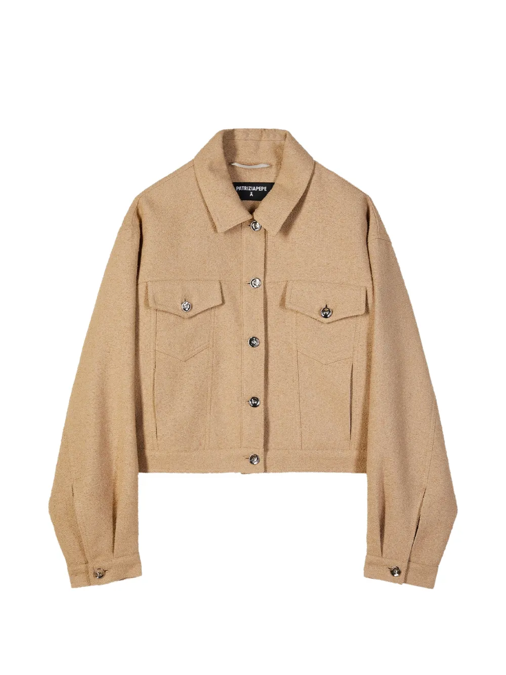 Patrizia Pepe Button-up cropped jack Beige