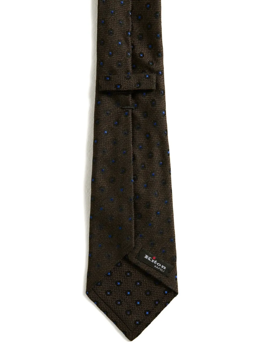 Kiton Stropdas met stippen Bruin