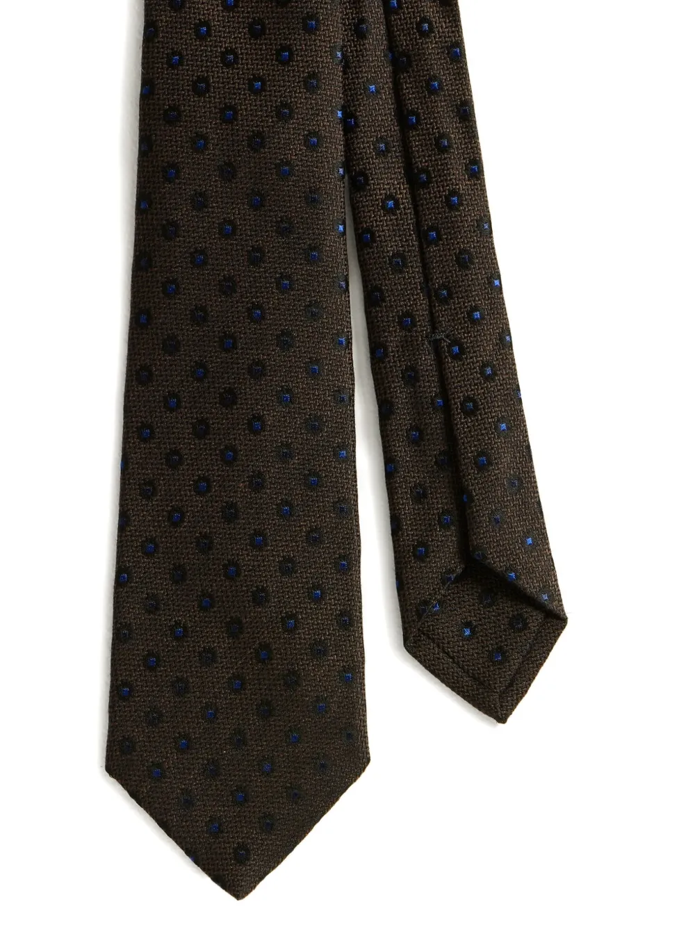 Kiton Stropdas met stippen Bruin