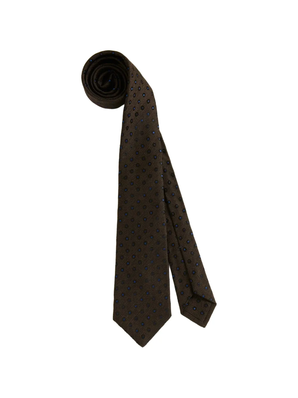 Kiton Stropdas met stippen Bruin