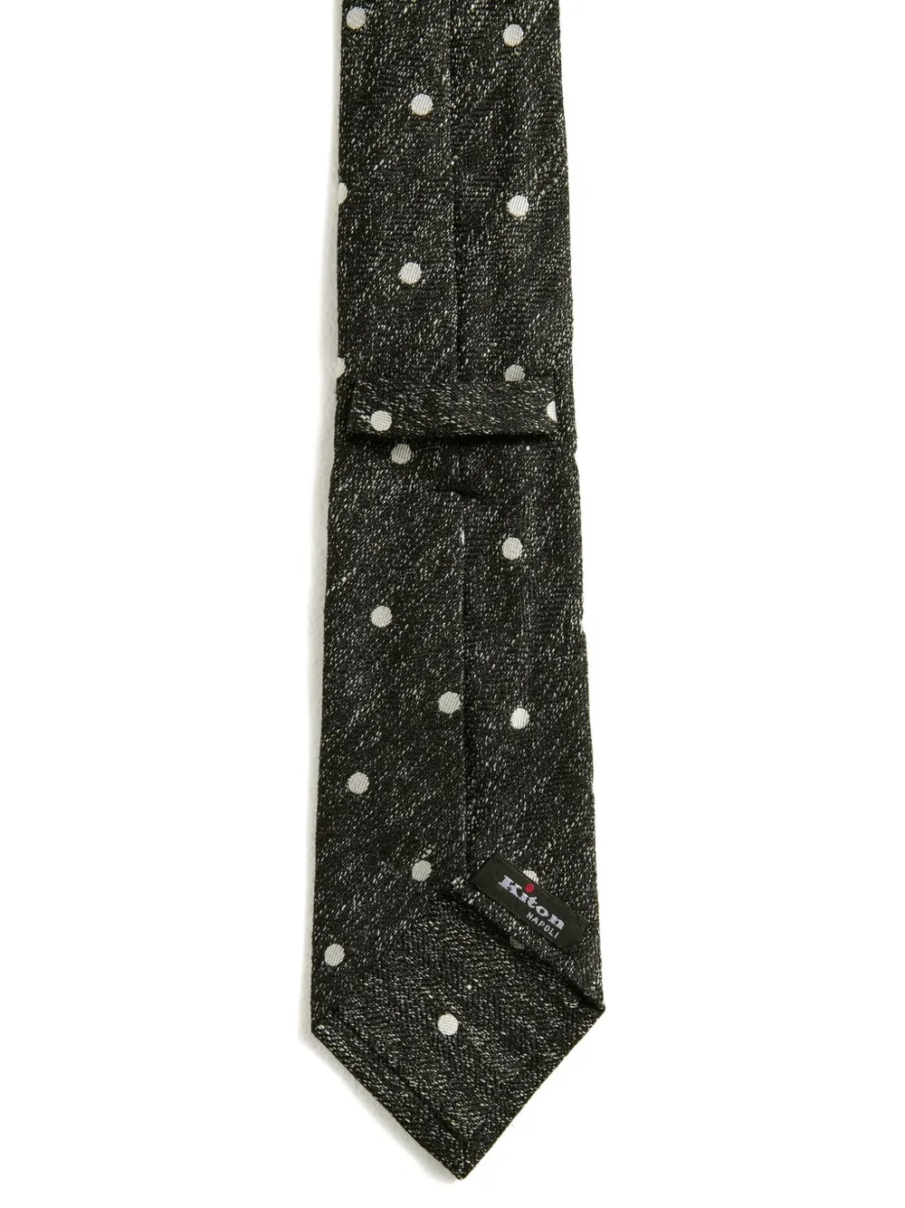 Kiton Stropdas met stippen Zwart