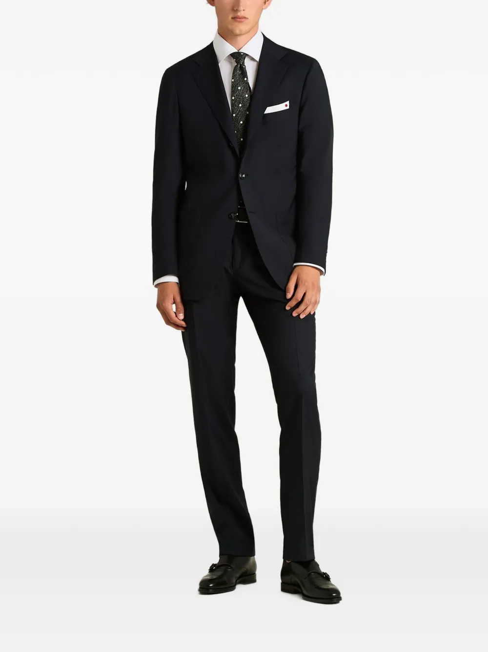 Kiton Stropdas met stippen Zwart