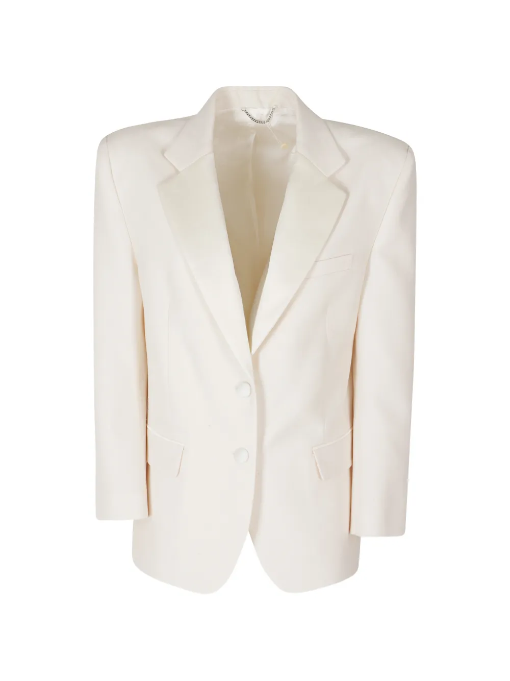Magda Butrym satin-lapel blazer - Neutrals