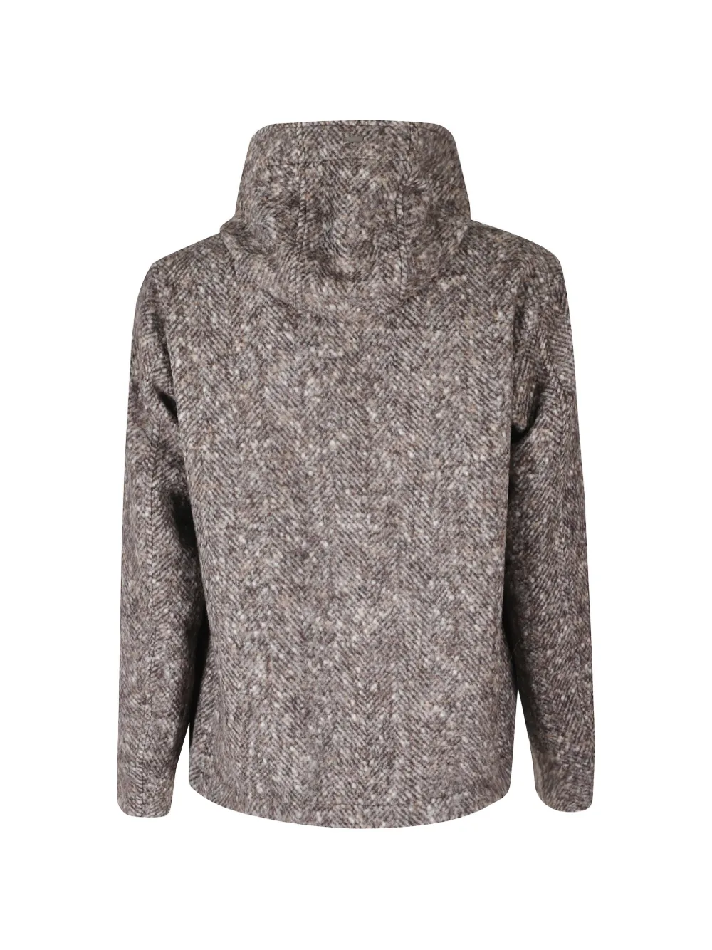Herno herringbone-pattern hooded jacket Bruin